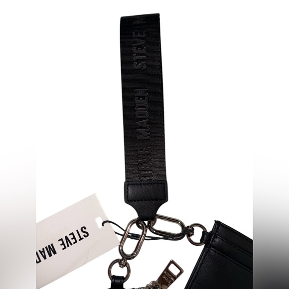 NWT Steve Madden Black Flat Wallet, Key Chain and Pouch Set - Picture 5 of 9